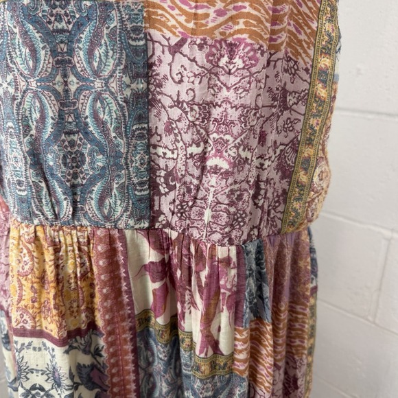 Lane Bryant Patchwork Midi Sundress Lined Pink Floral Boho Cottage Peasant SZ 18 - Picture 5 of 14